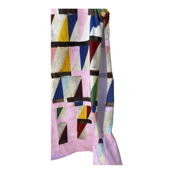 Aventures des Toiles Multicolor Geometric Print Sheath Dress Sz 38/ US 8 - Picture 9 of 11
